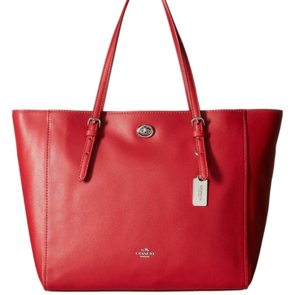 Large red coach bag